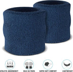 Suddora Sweatbands Set, Moisture Wicking 2 Wristbands and 1 Headband, Breathable Terry Cloth Athletic Bands for Basketball, Tennis, Yoga, Gym, Sweat Bands for Costumes and Cosplay