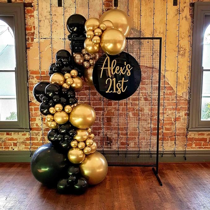 Voircoloria 148pcs Black and Gold Balloons Arch Kit, 18 12 10 5 Inch | - Image 6