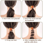 3PCS Heart Spiral Hair Ties, 3 Colors Heart Phone Cord Ponytail Holders for Women, Elegant Rubber Hair Coils, Stylish Hair Accessories for Party, Daily Use
