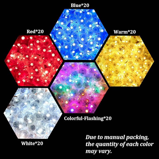 ZGWJ 100PCs Mix-Color Balloon Lights Mini, Battery Powered, Long Standby Time - Image 3