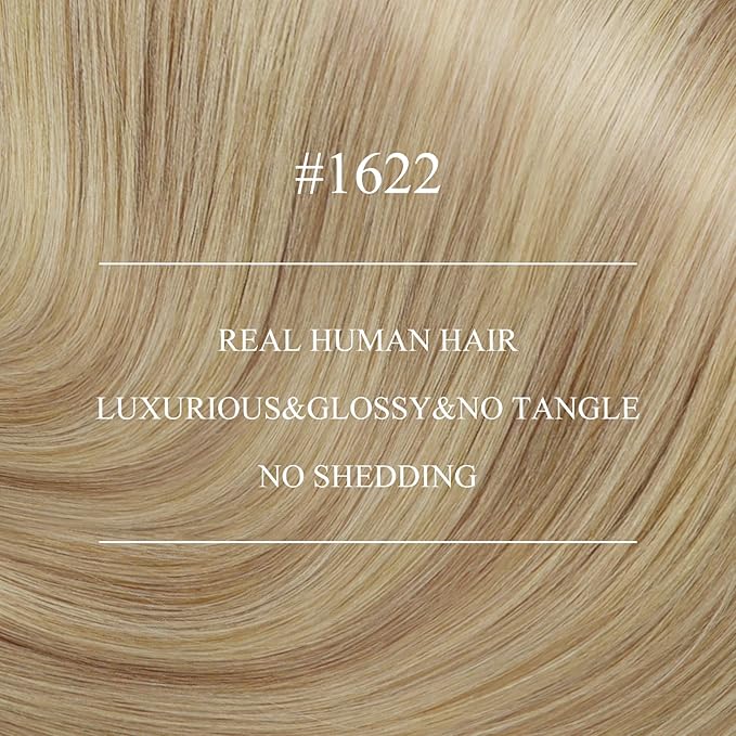 YoungSee Nano Hair Extensions Highlight Ash Brown with Golden Blonde Nano Bead Hair Extensions Human Hair for Women Cold Fusion Nano Tips Human Hair Extension Blonde Short Hair 14inch 50grams/pack
