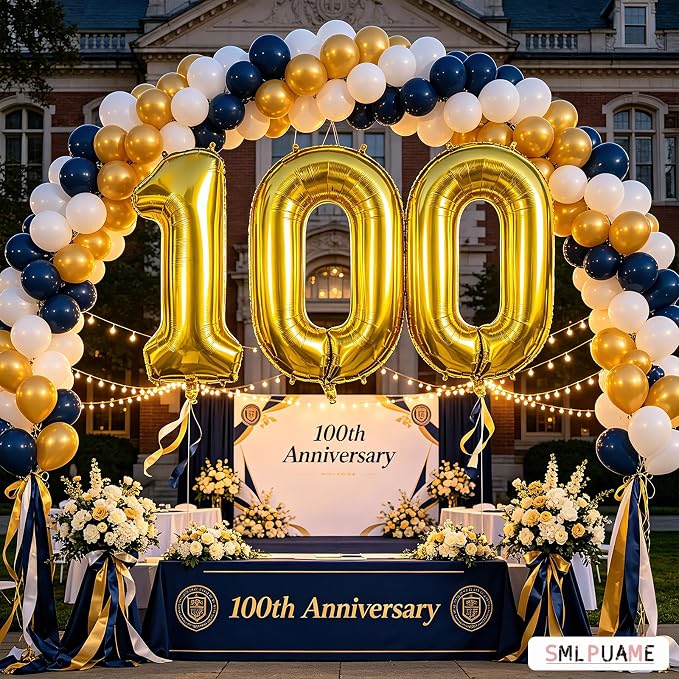 40 Inch Gold Number 100 Balloons, 100th Birthday Party Decorations | Large Self - Image 4