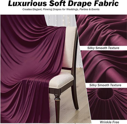 50ft×12ft Burgundy Backdrop Curtains - Image 4
