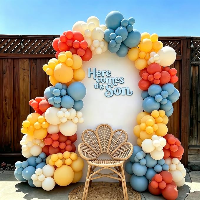 Blue Orange Yellow Balloons - Image 5