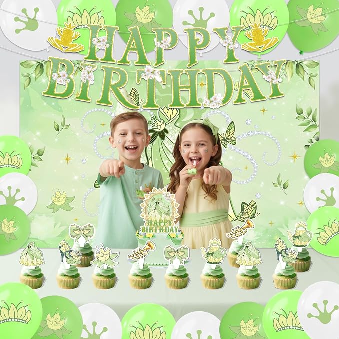 42Pack Princess and Frog Party decoration pack include Banner, Honeycomb - Image 5