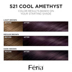 L’Oreal Paris Feria Multi-Faceted Shimmering Permanent Hair Color, 521 Cool Amethyst, Pack of 1 Hair Dye Kit