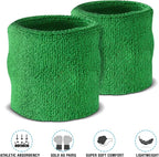 Suddora Sweatbands Set, Moisture Wicking 2 Wristbands and 1 Headband, Breathable Terry Cloth Athletic Bands for Basketball, Tennis, Yoga, Gym, Sweat Bands for Costumes and Cosplay
