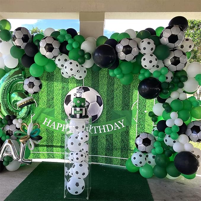 8Pcs Soccer Party Balloons, 18Inch Soccer Foil Balloons Football Shape Mylar - Image 4