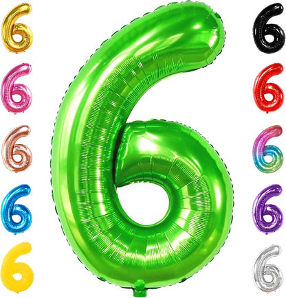 KatchOn, Giant Light Green Number 6 Balloon, 40 Inch | 6th Birthday Balloon | by KatchOn