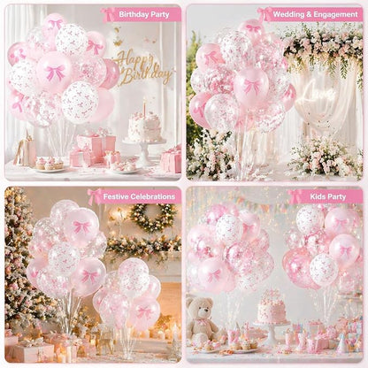 Pink Bow Balloons Kit, Coquette Party Decorations - Image 5