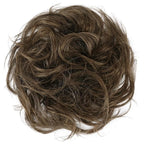 RUWISS Large Messy Bun Hair Piece 100% Human Hair Layered Wavy Curly Hair Buns Hair Piece for Women Thick Updo Hairpiece for Daily Wear Real Hair Scrunchies Ponytail Extension (Brown Mixed)