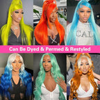 613 Wig 38 Inch 13x6 HD Transparent Lace Full and Thick Human Hair Straight 200 Density 613 Lace Frontal Wigs Glueless Pre Plucked With Baby Hair 613 Blonde Wigs for Women