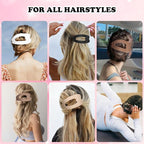 4 PCS Flat Hair Clips for Women, French Design Flat Hair Claw Clips, Strong Hold Matte Hair Barrettes for Women Thin Hair, Duck Billed Hair Clips for Daily Styling Christmas Gifts