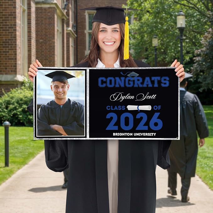 Graduation Banner, Personalized Graduation Class of 2026 Backdrop Decorations - Image 2