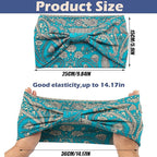 Yeshan Wide Headbands for Women Boho Knotted Head Wraps Turbans Non Slip Bandana Headbands Sport Yoga Workout Stretchy Hair bands,Pack of 6