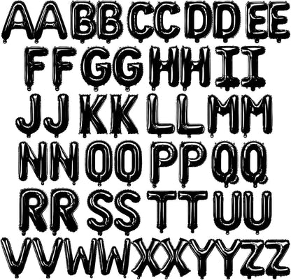 52 Pcs Black Letter Balloons 16 Inch Mylar Foil Alphabet Letters 2 Sets A- Z by Togvu