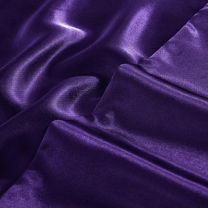 Aormenzy Satin Pillow Cases for Women Queen Size Set of 2, Purple Satin Pillowcase for Hair with Envelope Closure Silky Pillow Covers Wrinkle, Fade Resistant (20x30 Inches)