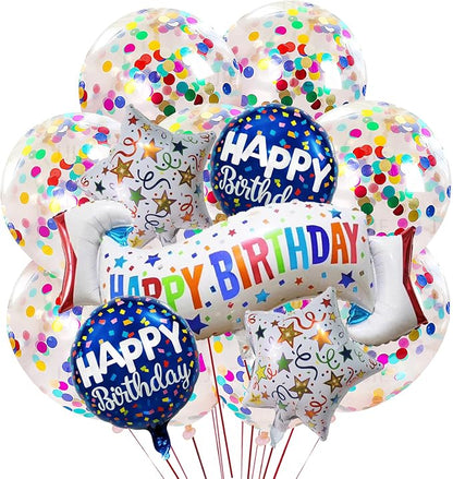Birthday Decoration Set Colorful Happy Birthday Banner Balloon by OSAMUHA