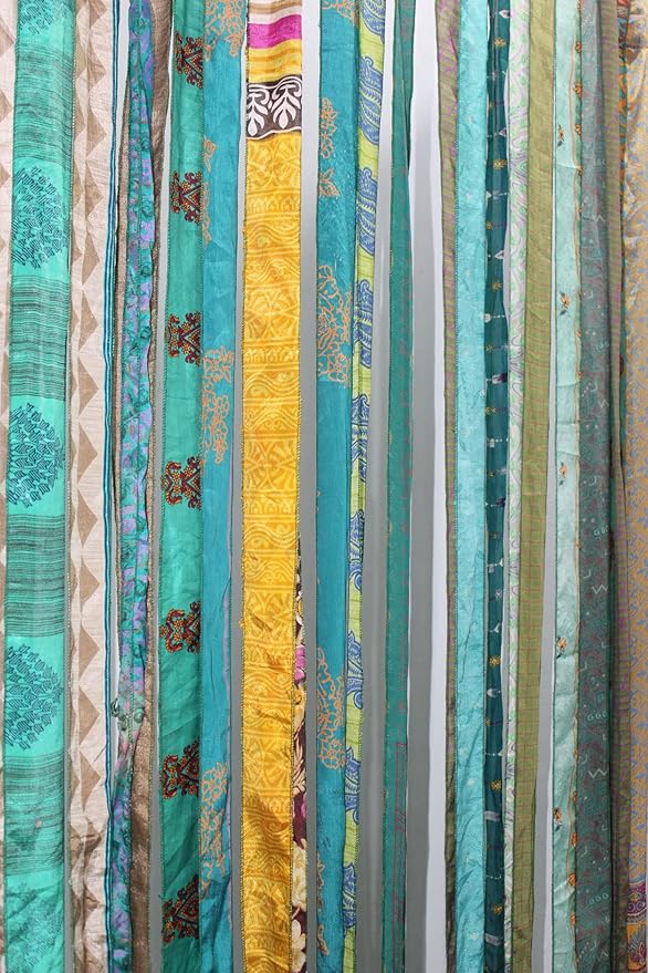 Mango Gifts Old Silk Sari Ribbon Doorway Curtain Rod Pocket - Image 3