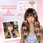 24Pcs Pink Mini Bow Hair Clips Y2K Star Snap Hair Barrettes Water Drop No Slip Hair Clips for Women Small Hair Bows Cute Bowknot Star Hair Pins Accessories for Girls