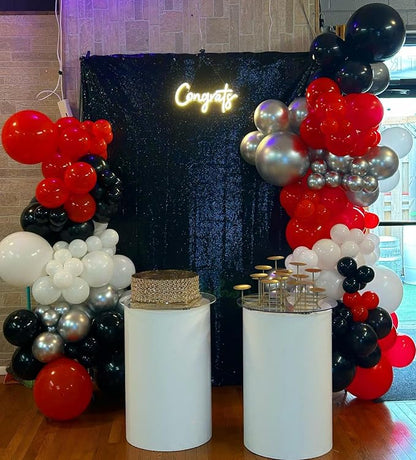 Red Black and White Balloon Arch Kit, ADOINBY 140Pcs Red and Black White Silver - Image 5