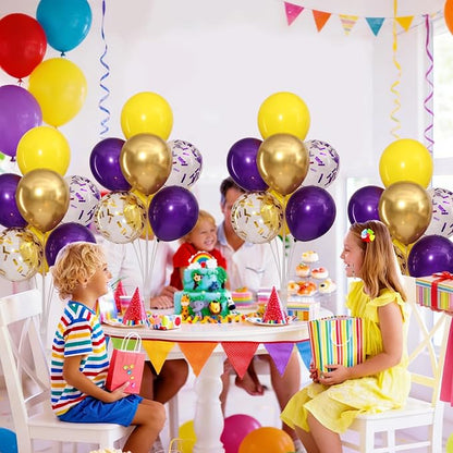 4 Sets Purple Gold Yellow Balloons Stand Kit - Image 8