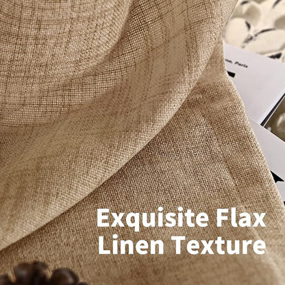 YoungsTex Toffee Linen Curtains 54 Inch Length - Image 5