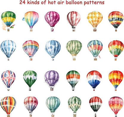 4 Packs Hot Air Balloon Theme Garland Banner Set – Watercolor Balloon Party - Image 2
