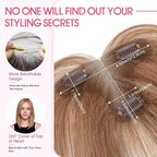 Hairro Human Hair Toppers with Side Bangs, 3D 360° Seamless Real Hair Toppers, Hand-Tied with 3.5"x4.7" T-shaped Base, Clip-In Hairpieces to Add Volume on Top, 11 Inch Light Brown