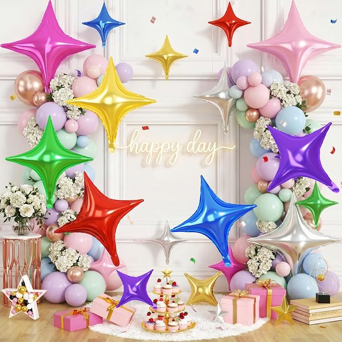 Colorful Star Balloons, 26 Inch and 10 Inch Stars Shaped Balloon - Image 4