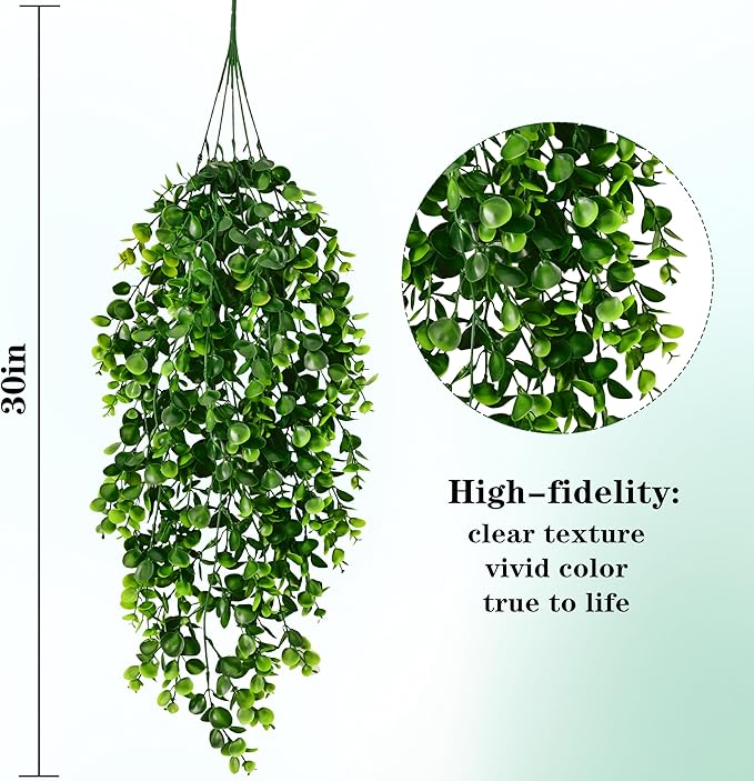 8Pcs Fake Hanging Plants 2.7FT Fake Plants Fake Vines Greenery | UV Resistant - Image 3