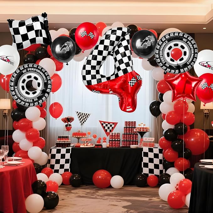 1 pack racing theme 40-inch digital foil balloon, featuring black and white - Image 3