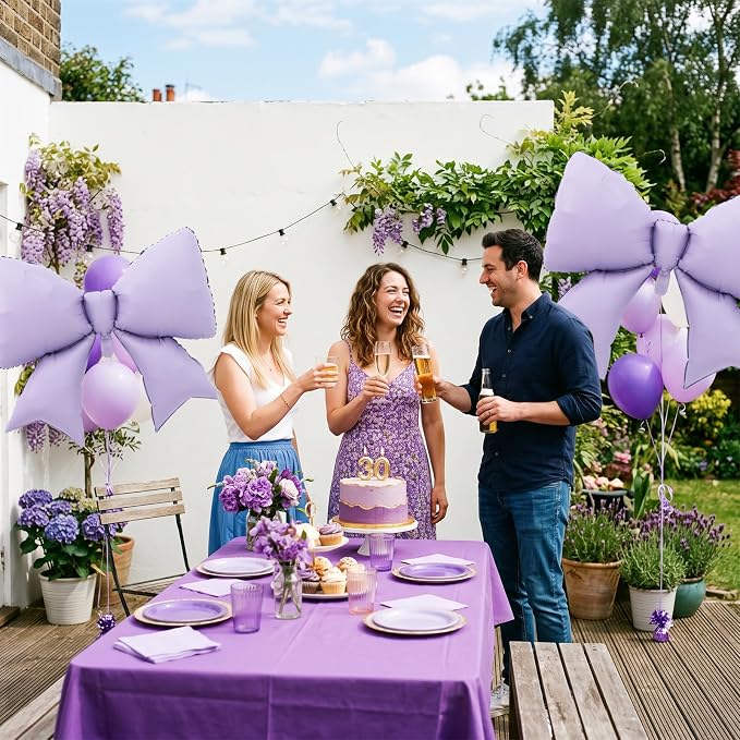38 Inches Bow Balloon Purple - Image 4