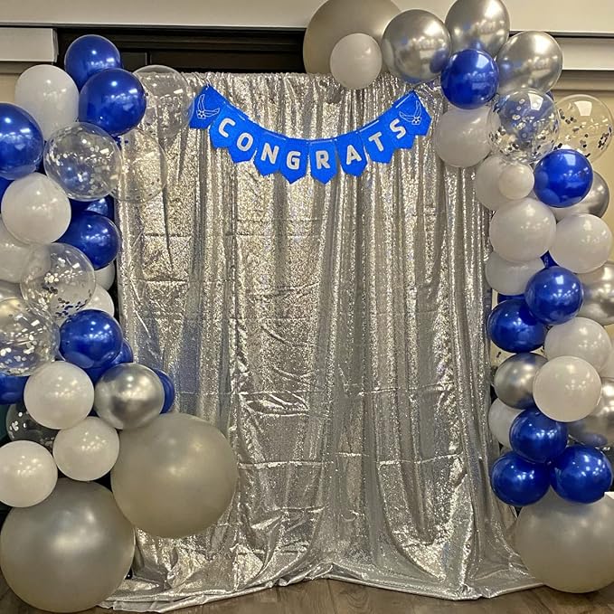Poise3EHome Silver Backdrop, 8FT x 10FT Silver Sequin Photography Backdrop - Image 7