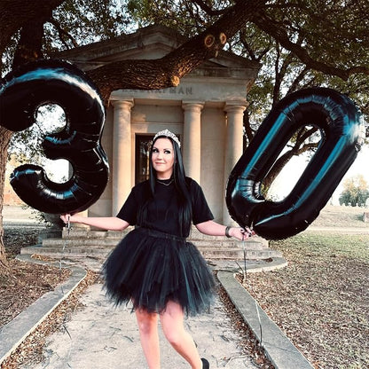 Black 16th Birthday Balloons for Boys Girls, 40 Inch Big Black Mylar Foil - Image 5