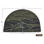 BarberPub 3'x4' Barber Mat for Hair Stylist Salon Chair Anti-Fatigue Floor Mat Circle 1" Thick 0025 (Black& Gold, 3' x 4'x 1”)