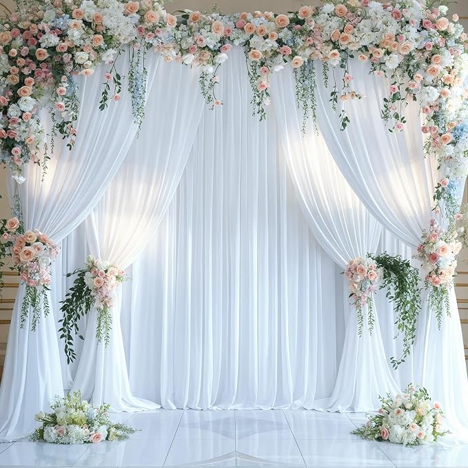 10 Panels White Backdrop Curtains - Image 4