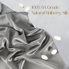ZIMASILK 100% Pure Mulberry Silk Pillow Cases for Hair and Skin, Soft, Hypoallergenic & Smooth, Both Sides Grade 6A Silk, with Hidden Zipper, Gift for Women Men,1pc (Toddler 13"x18", Gray)