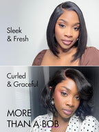 LUVME HAIR 7x6 HD Lace All-Day Comfort Wig PartingMax Lace Bob Wigs Lace Front Wigs Human Hair Pre Cut Plucked Lace Frontal Glueless 10 Inches Natural Black Color
