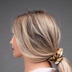 Silmer Silk Scrunchies for Hair 100% Mulberry 3 Pack(Pale Mauve, Apricot,Champaign Gold)