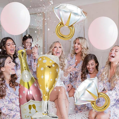 4 Pcs Diamond Ring Balloon, Huge Glitter Aluminum Foil Ring Balloons - Image 8
