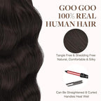 GOO GOO Tape in Hair Extensions Human Hair, 2A Light Brown, 24inch 100g 40pcs, Skin Weft Seamless Invisible, Silky Straight with Thick Ends, Remy Human Hair