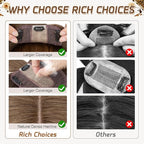 Rich Choices Hair Toppers for Women Real Human Hair 100% Human Remy Toppers NO Bangs for Women with Thinning on Top Clip in Hairpiece 4"x4.7"Lace Base 12 Inch #4R Natural Brown