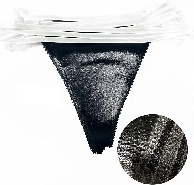 Black Party Decorations Triangle Pennant Banner Flag Black Metallic Fabric - Image 3