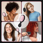 Mini Hair Bursh for Women Men and Kids, Protable Travel Size Hair Brush for Pockets Purse backpack, Mini Detangler Brush for All Hair Types, Small Hair Brush for Detangling(Black&Pink)