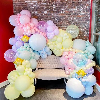 Pastel Balloons, 12 Inch Macaron Pink Blue Purple Green Yellow Ice Cream - Image 7