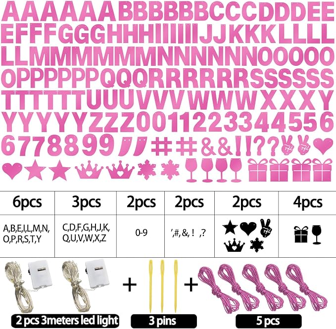175Pcs DIY Glitter Customizable Banner Kit Happy Birthday Letter Banners - Image 2