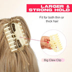 Ponytail Extension - 14" Claw Clip in Ponytail Hair Extensions Natural Soft Synthetic Layered Wavy Pony Tail Hair Pieces for Women - Ash Blonde with Highlights