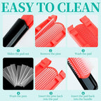 hair Brush Set for Afro America/African Hair, Textured 3a to 4c -Detangler Brush,9 row hair brush,Wide Tooth Comb,Rat Tail Comb (Green)