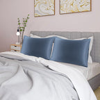 uxcell 2 Pack Silk Satin Pillowcase for Hair and Skin, Cool, Silky, Soft Breathable Pillow Cases Queen Size 20x30 Inch Sateen Pillowcase Slate Gray with Envelope Closure